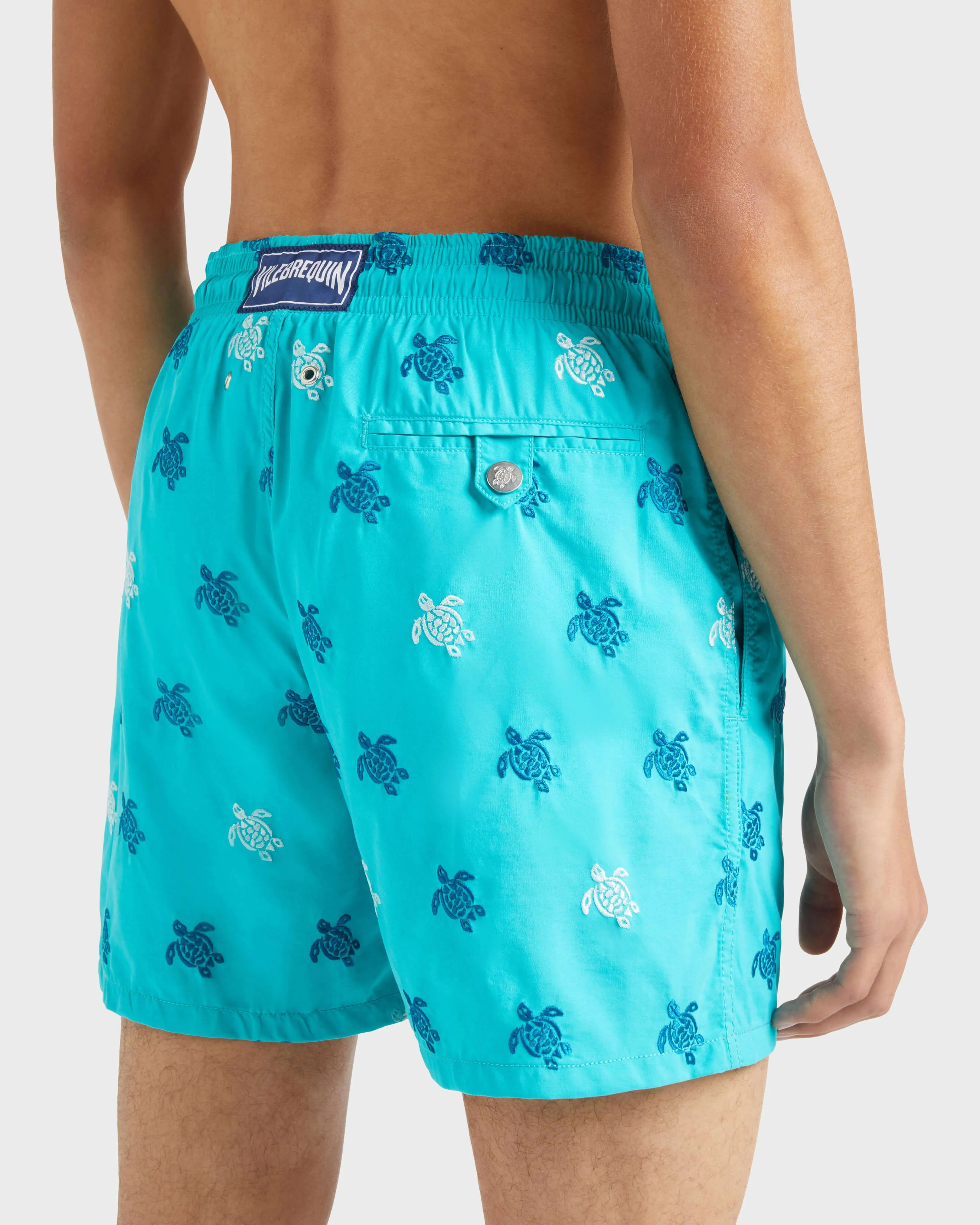 Vilebrequin - Micro Ronde Des Tortues Diagonale Badeshorts Mit Stickerei Für Herren – Limitierte Serie - Bademode - Mistral - Grün - Größe XXL – Bild 6