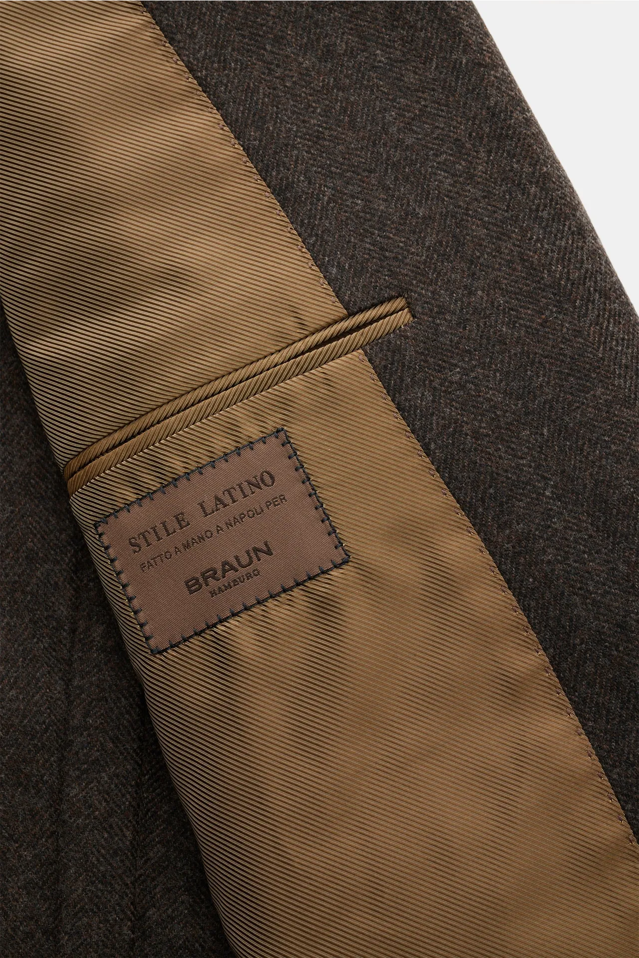 Stile Latino - Herren - Sakko 'Vincenzo' dunkelbraun meliert – Bild 4