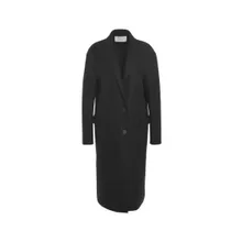 Harris Wharf - Long Black Virgin Wool Coat With Classic Notched C - Größe 40 - schwarz Harris Wharf - Long Black Virgin Wool Coat With Classic Notched C - Größe 40 - schwarz