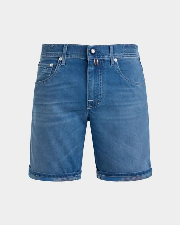 Vilebrequin - Tropical Turtles Bermudashorts Aus Denim Im 5-taschen-design Für Herren - Bermuda - Garonne - Blau - Größe 34 Vilebrequin - Tropical Turtles Bermudashorts Aus Denim Im 5-taschen-design Für Herren - Bermuda - Garonne - Blau - Größe 34