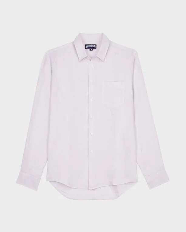 Vilebrequin - Einfarbiges Hemd Aus Leinen Für Herren - Hemd - Caroubis - Rosa - Größe XXXL Vilebrequin - Einfarbiges Hemd Aus Leinen Für Herren - Hemd - Caroubis - Rosa - Größe XXXL