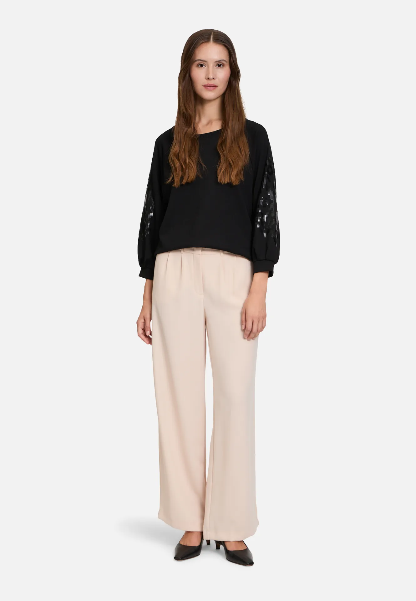 Sweatshirt mit Trompetenärmeln – Bild 2