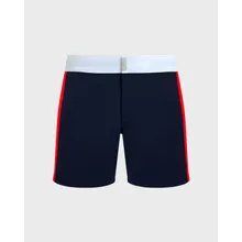 Vilebrequin - Color Block Stretch-badeshorts Mit Flachem Bund Für Herren - Bademode - Merle - Blau - Größe L Vilebrequin - Color Block Stretch-badeshorts Mit Flachem Bund Für Herren - Bademode - Merle - Blau - Größe L