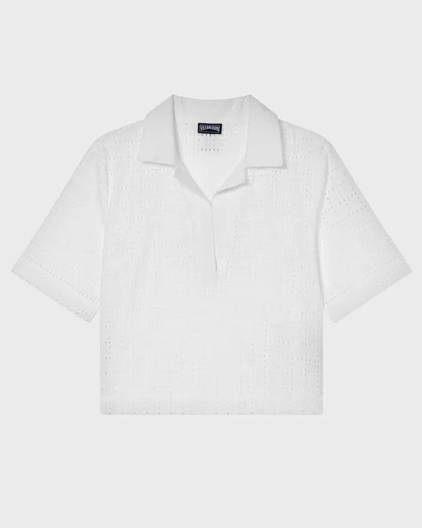 Vilebrequin - Geometrisches Broderie-anglaise Shirt Für Damen - Tunika - Fallon - Weiss - Größe M Vilebrequin - Geometrisches Broderie-anglaise Shirt Für Damen - Tunika - Fallon - Weiss - Größe M