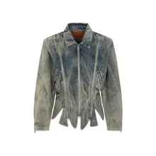 Paris Best - Vintage Beige Tudor Zip Denim Jacket - Größe 34 - grau Paris Best - Vintage Beige Tudor Zip Denim Jacket - Größe 34 - grau