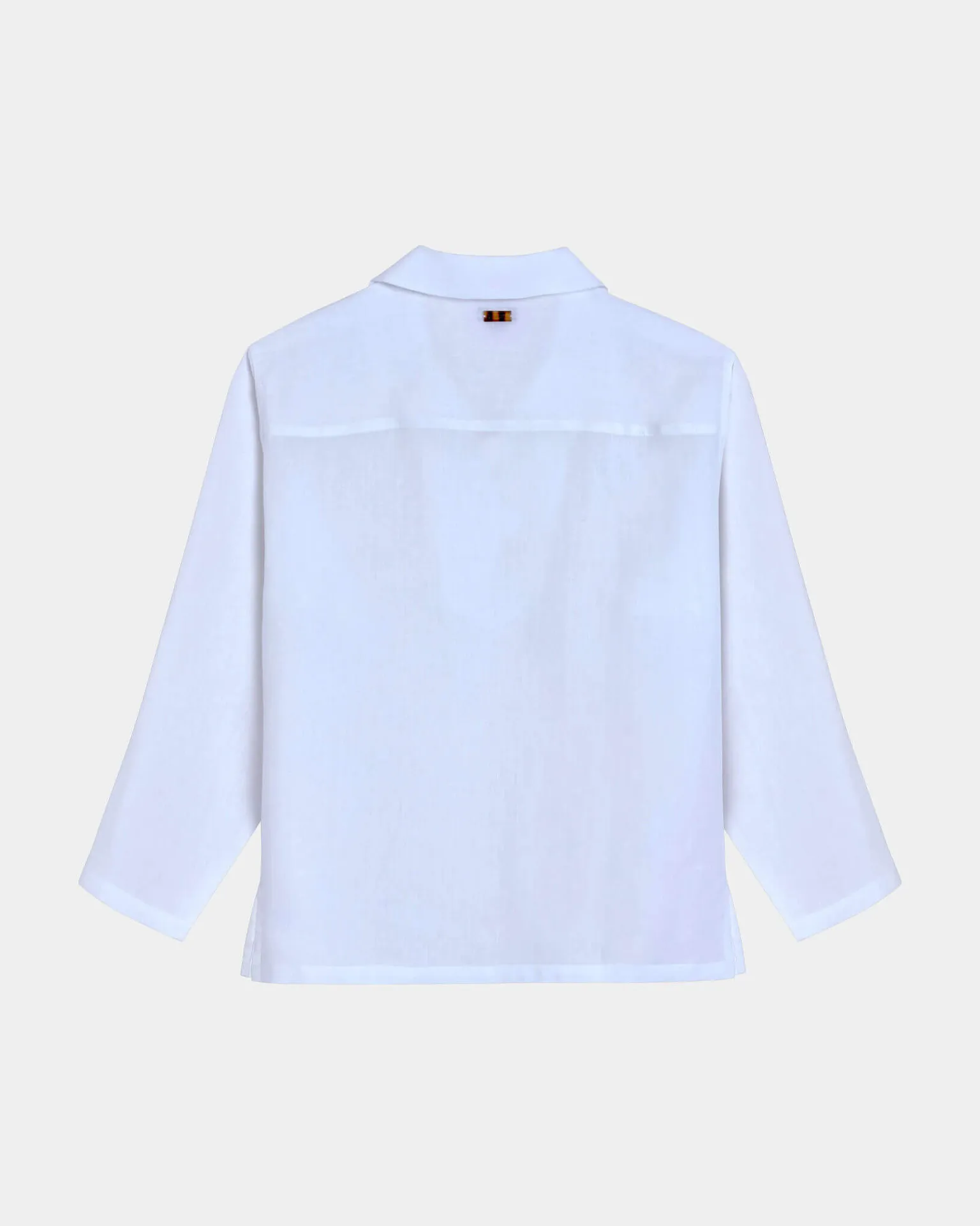 Vilebrequin - Einfarbige Leinen-vareuse Für Herren - Hemd - Comores - Weiss - Größe M – Bild 2