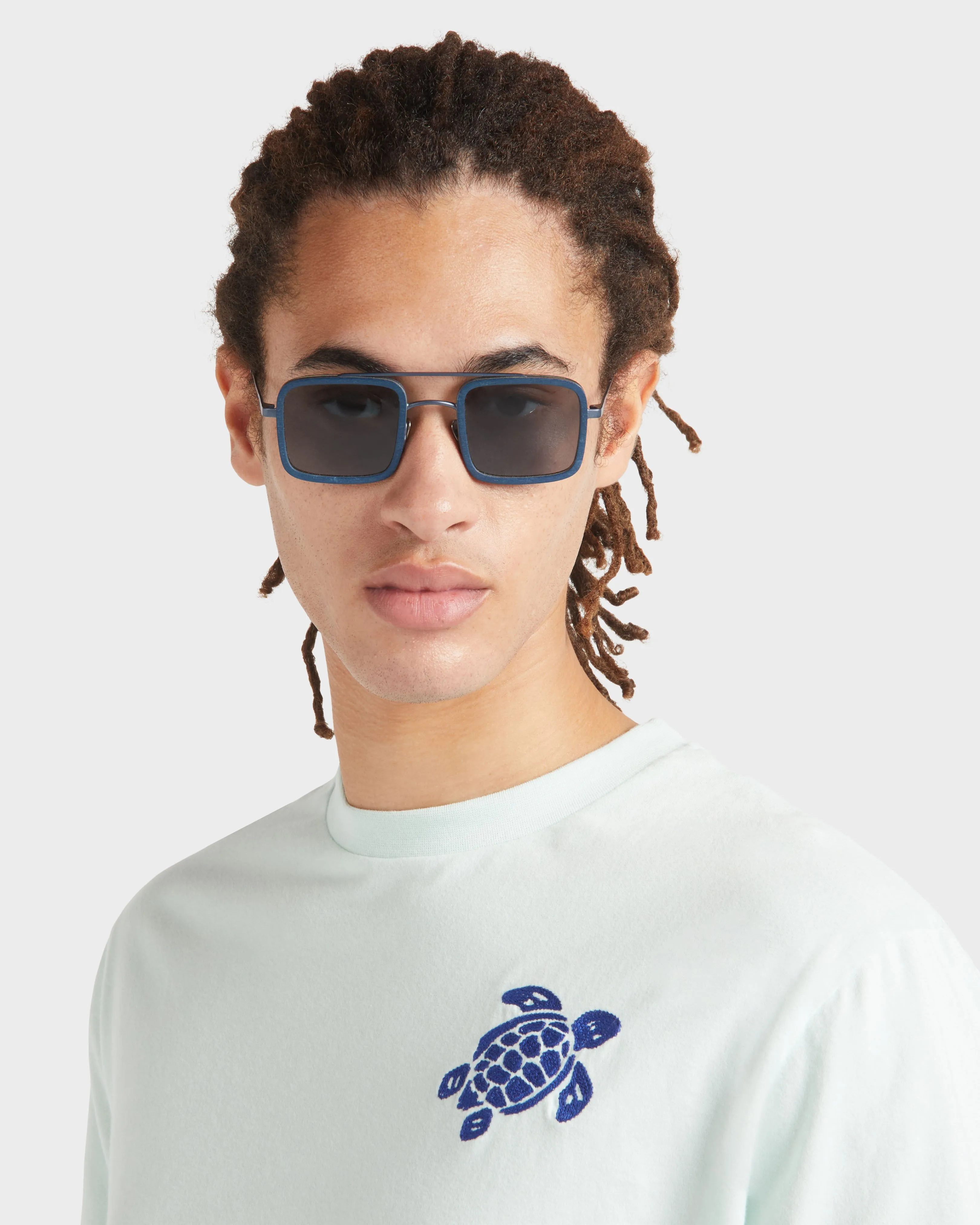 Vilebrequin - T-shirt Aus Bio-baumwolle Mit Aufgestickter Schildkröte Für Herren - T-shirt - Portisol - Blau - Größe L – Bild 6