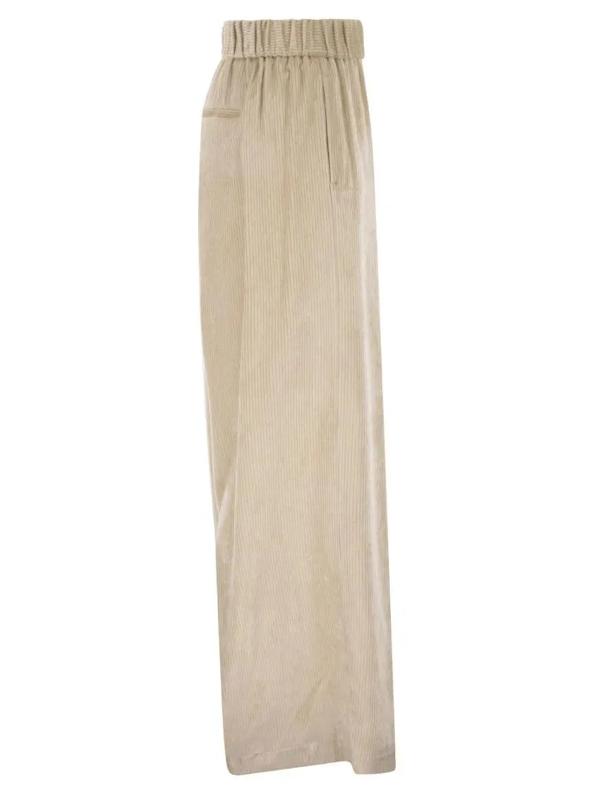 Peserico - Fluid Corduroy Trousers - Größe 40 - beige – Bild 3