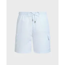 Vilebrequin - Einfarbige Leinen-bermudashorts Mit Cargotaschen Für Herren - Bermuda - Baie - Weiss - Größe 5XL Vilebrequin - Einfarbige Leinen-bermudashorts Mit Cargotaschen Für Herren - Bermuda - Baie - Weiss - Größe 5XL