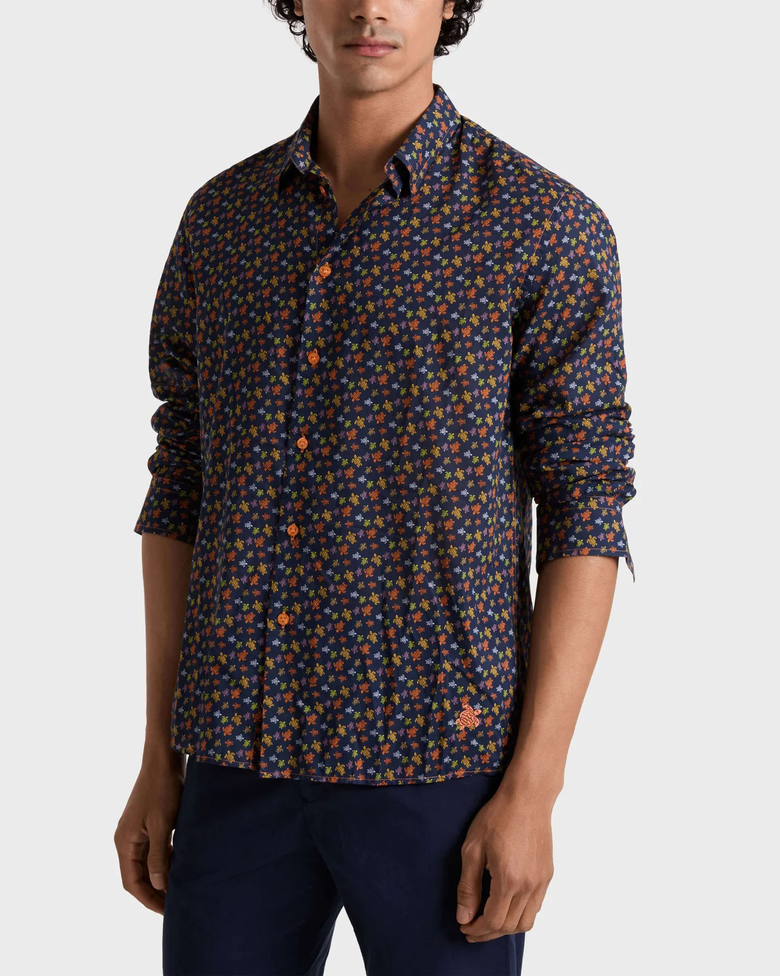 Vilebrequin - Micro Ronde Des Tortues Hemd Aus Baumwollvoile Für Herren - Hemd - Caracal - Orange - Größe XXXL – Bild 3