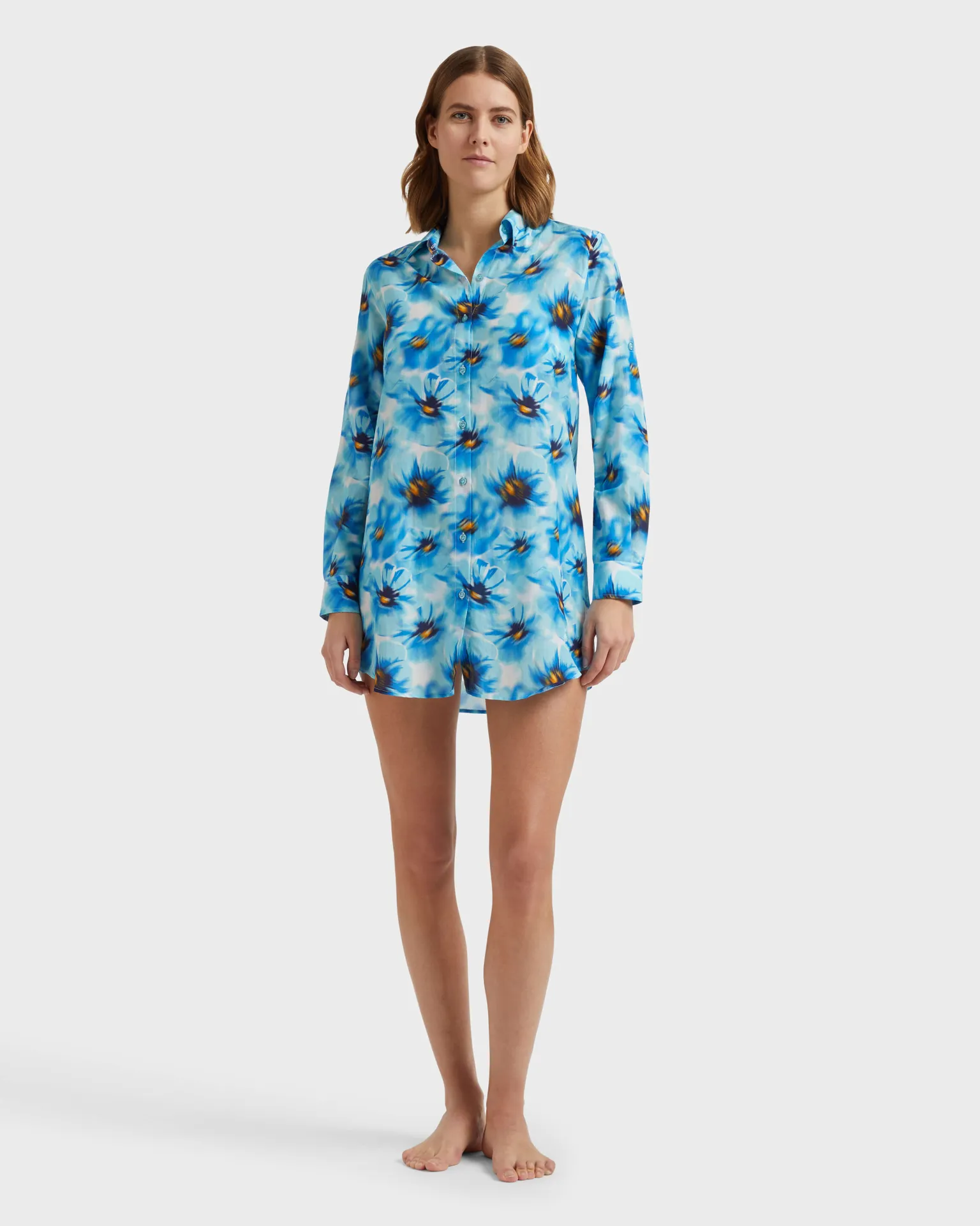 Vilebrequin - Poppies Hemdkleid Aus Baumwollvoile Für Damen - Kleid Im Hemd-stil - Fragance - Blau - Größe M – Bild 3