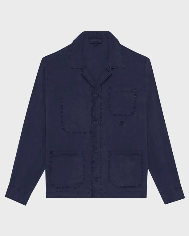Vilebrequin - Herren-leinen-overshirt Uni - Jacke - Corentin - Blau - Größe S Vilebrequin - Herren-leinen-overshirt Uni - Jacke - Corentin - Blau - Größe S