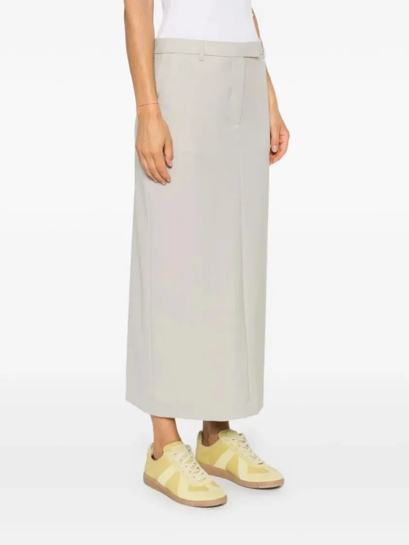 Officine Generale - Light Grey Wool Skirt - Größe M - grau – Bild 2