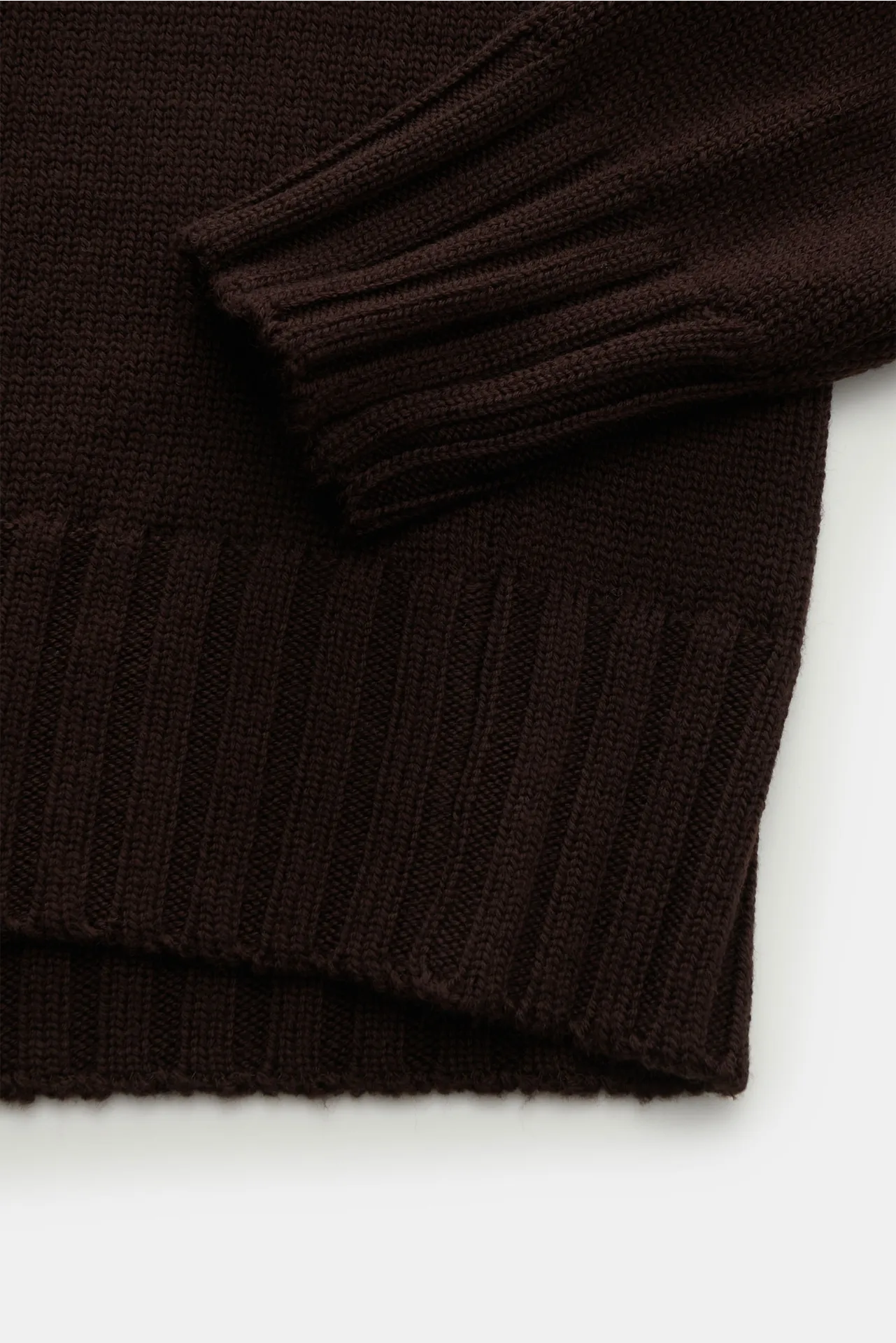 B.F. Knitwear - Herren - Merino Rollkragenpullover dunkelbraun – Bild 3