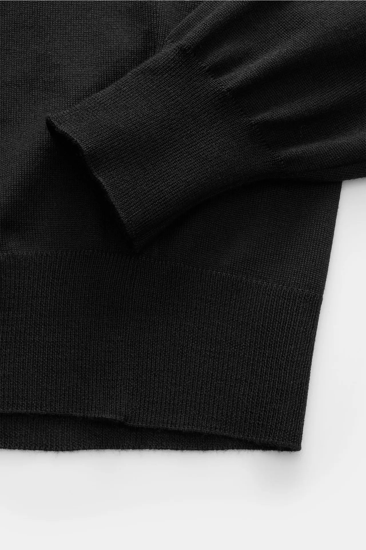 Filippo de Laurentiis - Herren - Feinstrick-Polo schwarz – Bild 3