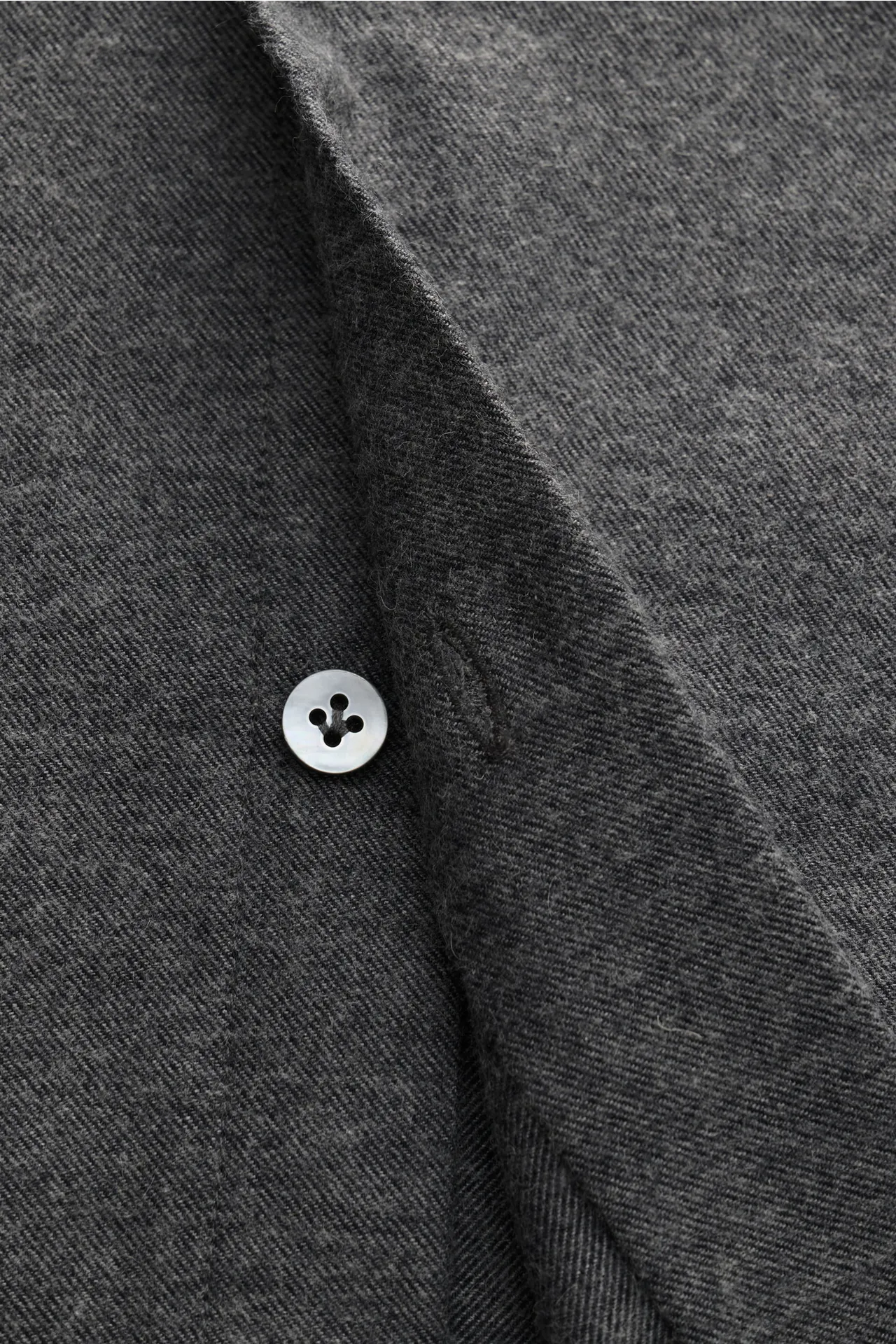 Guglielminotti - Herren - Flanellhemd Haifisch-Kragen dunkelgrau meliert – Bild 4