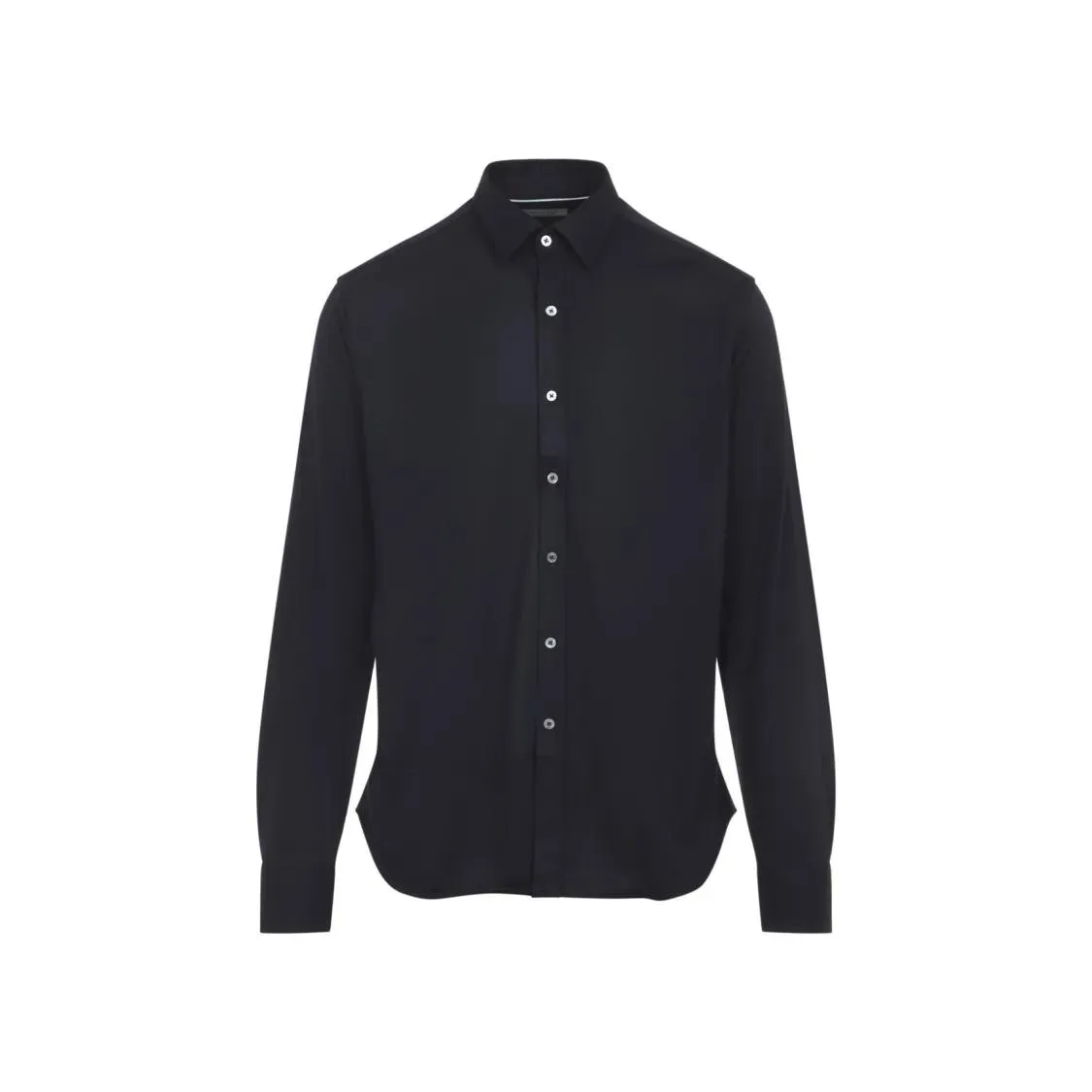 Canali - Pointed Collar Black Wool Formal Shirt - Größe XL - schwarz Canali - Pointed Collar Black Wool Formal Shirt - Größe XL - schwarz