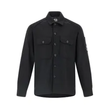 CP Company - Unlined Wool Overshirt With Classic Shirt Collar - Größe M - schwarz CP Company - Unlined Wool Overshirt With Classic Shirt Collar - Größe M - schwarz
