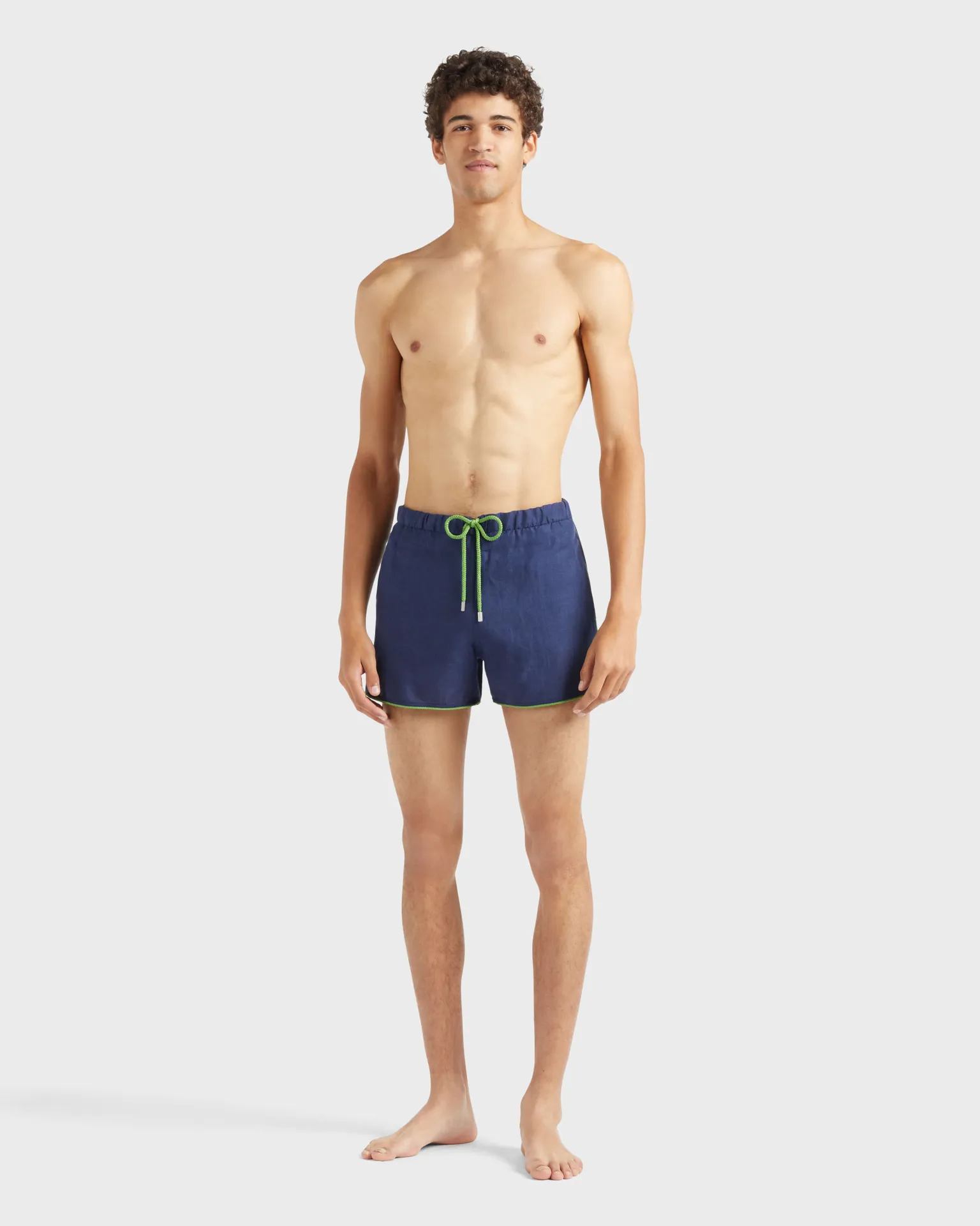 Vilebrequin - Solid Badeshorts Aus Leinen Für Herren - Bademode - Maurice - Blau - Größe XL – Bild 3