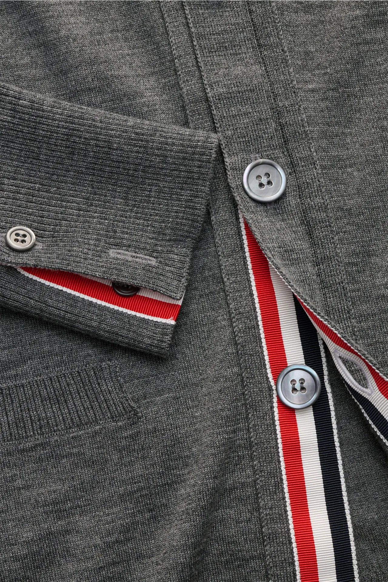 Thom Browne - Herren - Cardigan dunkelgrau meliert – Bild 3