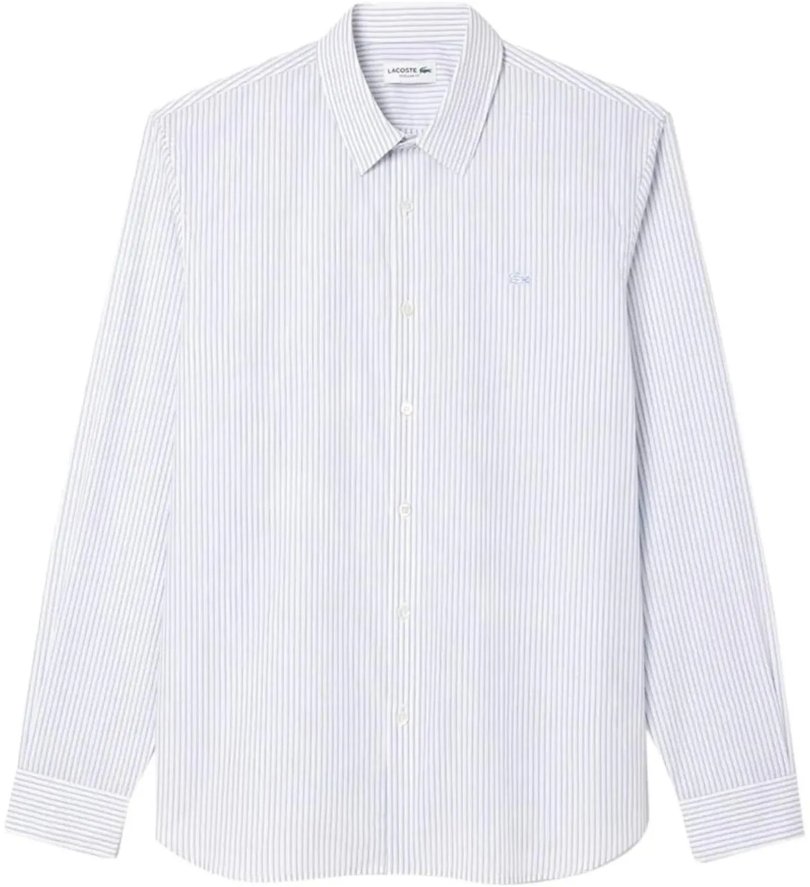 Lacoste - Cotton Poplin Shirt With Stiffened Collar - Größe 43 - weiß – Bild 2