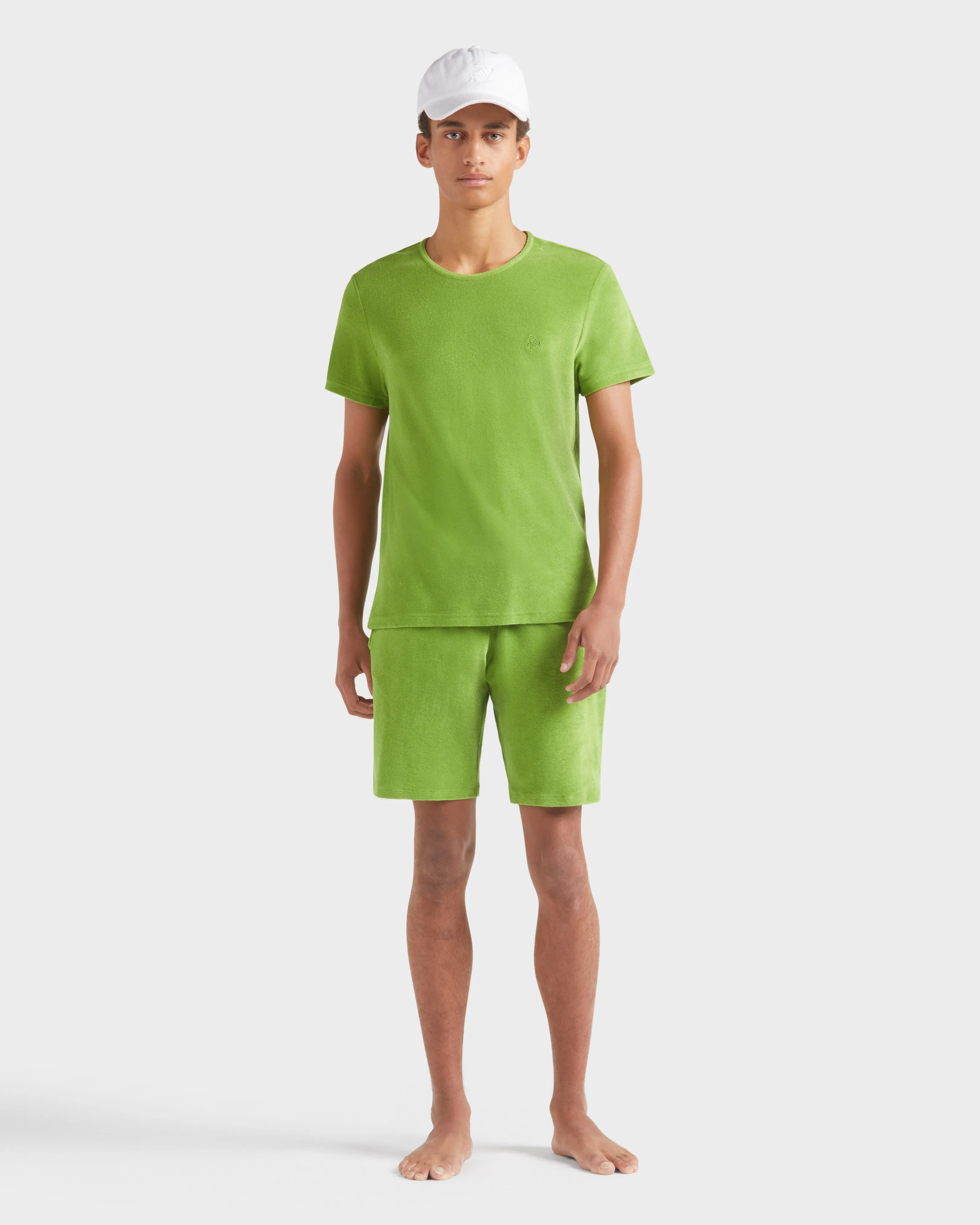 Vilebrequin - Einfarbiges Unisex-t-shirt Aus Frottee - T-shirt - Tiramisu - Grün - Größe XXL – Bild 5