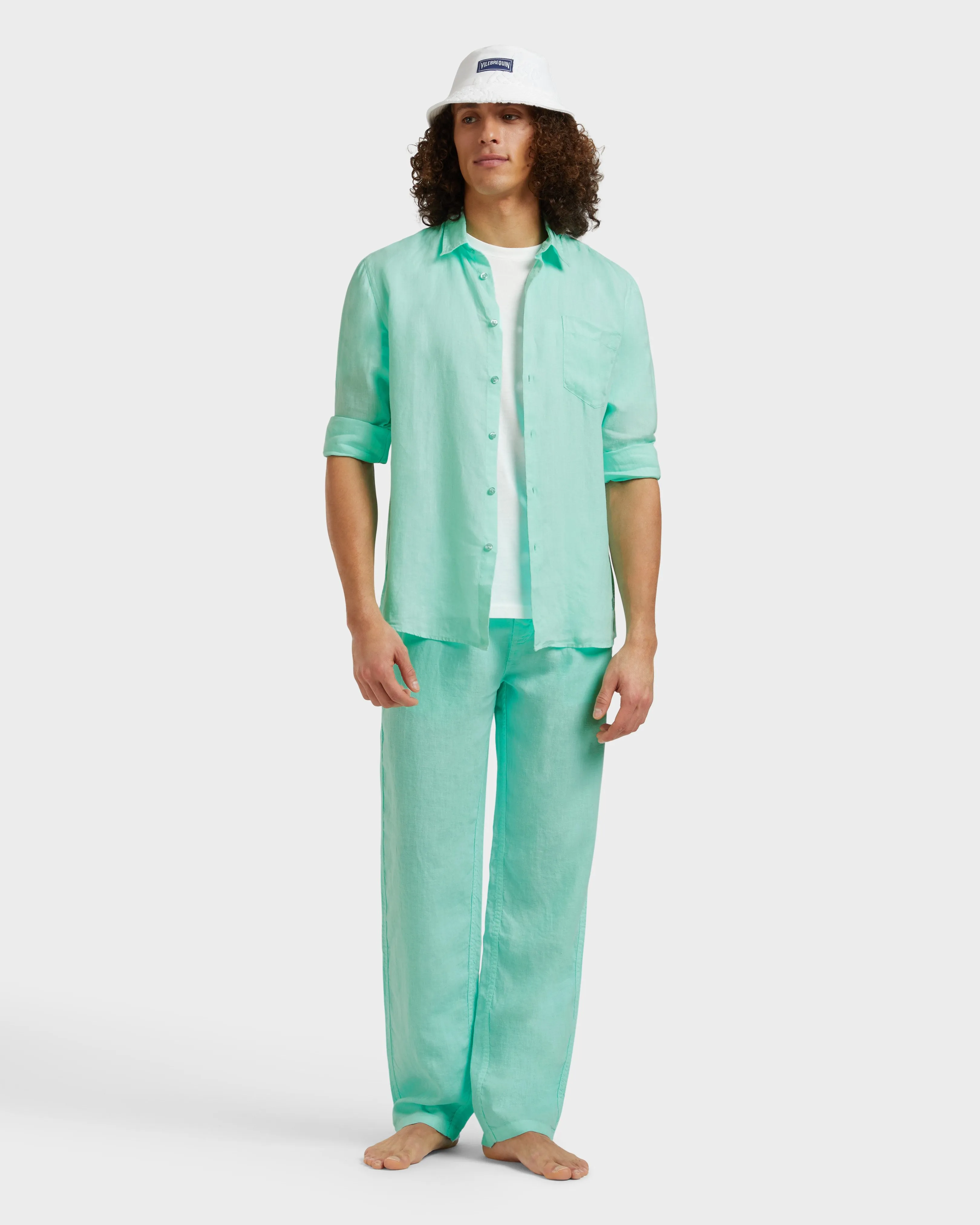 Vilebrequin - Solid Weite Leinenhose Für Herren - Hose - Pacha - Grün - Größe L – Bild 5
