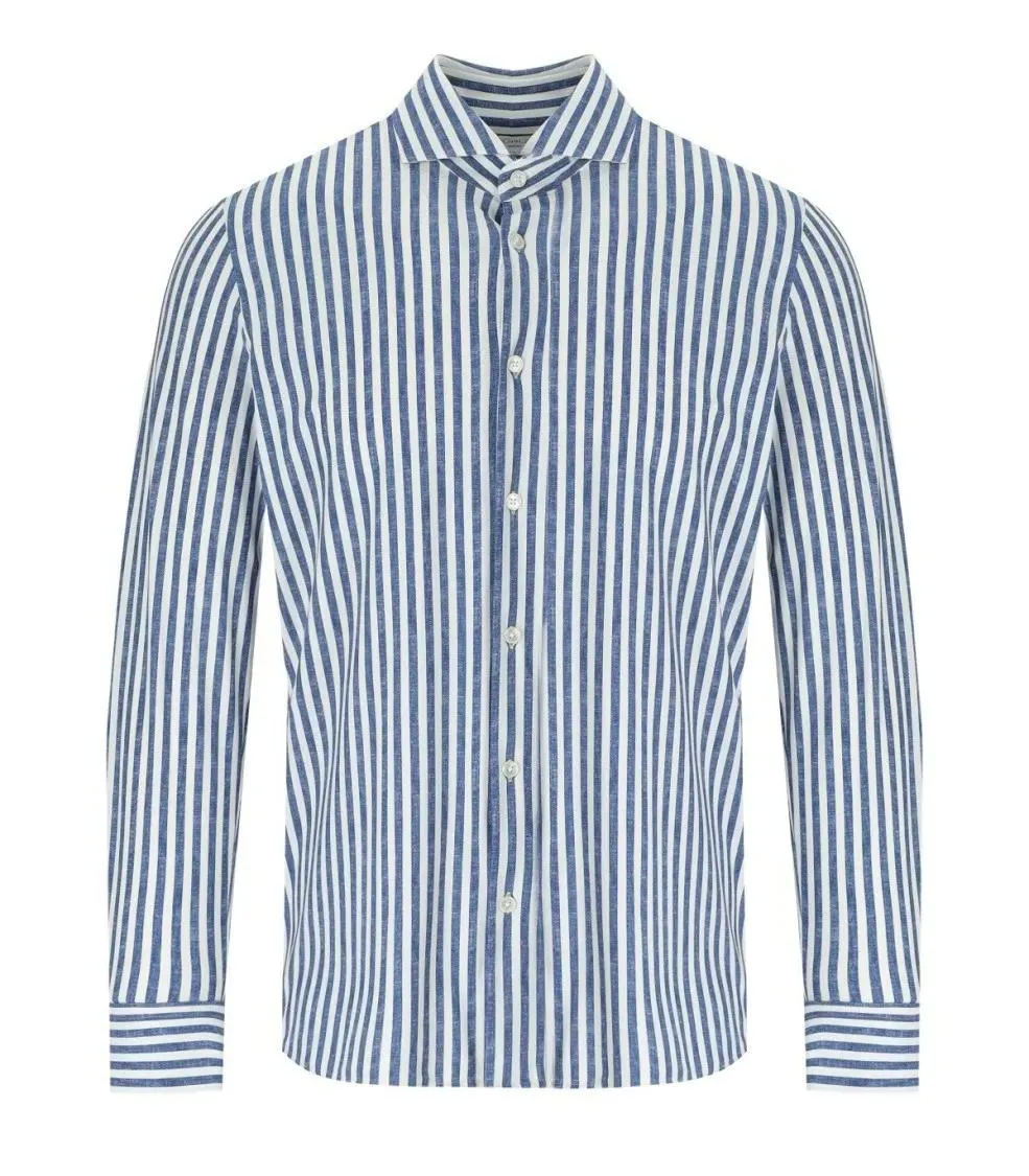 ARCHIVIUM - White Blue Linen Effect Shirt - Größe 41 - blau ARCHIVIUM - White Blue Linen Effect Shirt - Größe 41 - blau