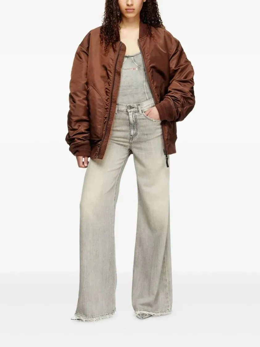 Diesel - High-Waisted Wide-Leg Jeans With Faded Finish - Größe 29 - schwarz – Bild 3