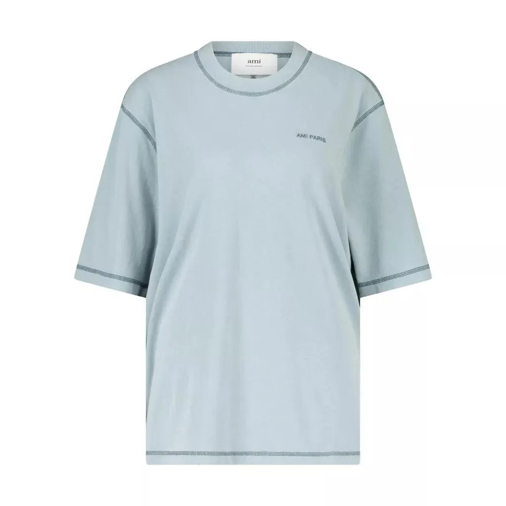 AMI Paris - T-Shirt mit Logo-Stickerei - Größe S - rosa AMI Paris - T-Shirt mit Logo-Stickerei - Größe S - rosa