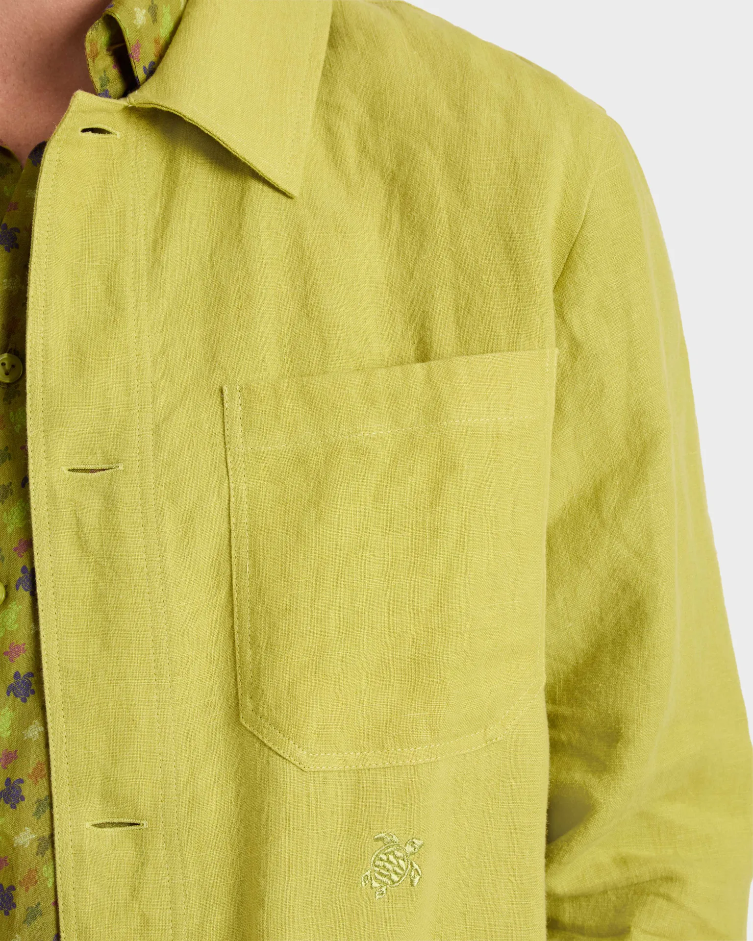 Vilebrequin - Solid Overshirt Aus Leinen Für Herren - Jacke - Corentin - Grün - Größe XXXL – Bild 5