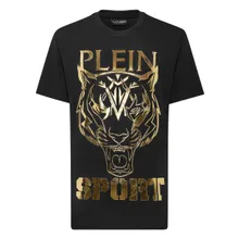 Plein Sport - T-Shirt Rundhalsausschnitt Tiger - Größe 4XL - schwarz Plein Sport - T-Shirt Rundhalsausschnitt Tiger - Größe 4XL - schwarz