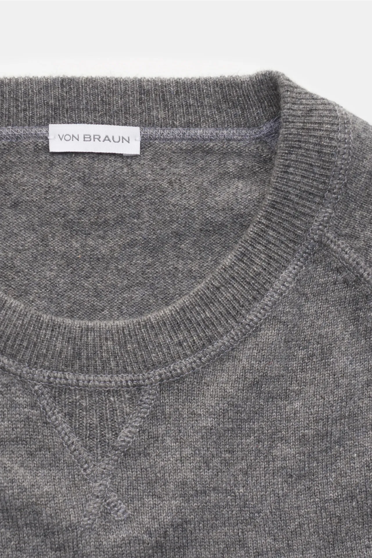 von Braun - Herren - Cashmere Rundhalspullover grau meliert – Bild 2