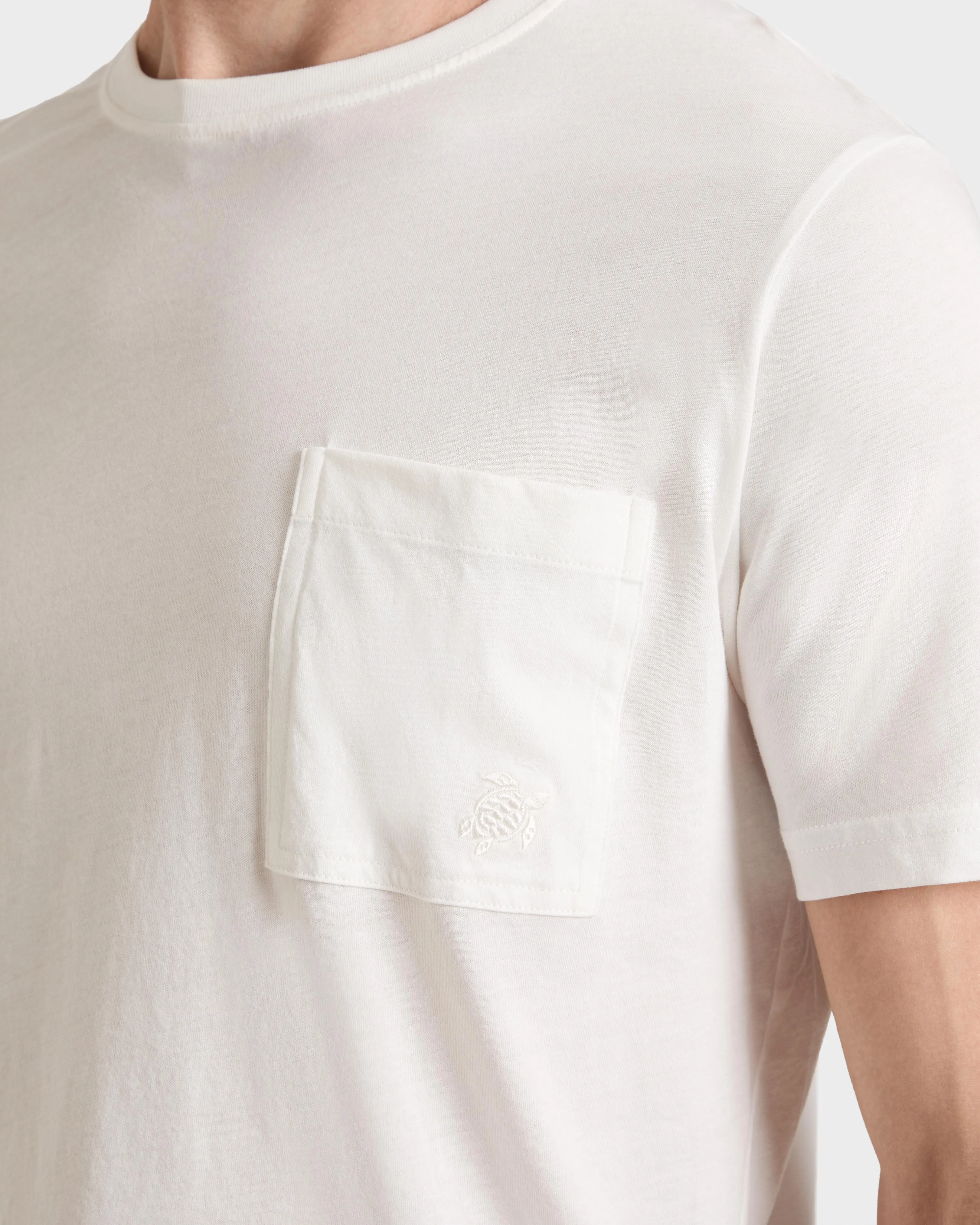 Vilebrequin - Solid T-shirt Aus Bio-baumwolle Für Herren - T-shirt - Titan - Beige - Größe L – Bild 5