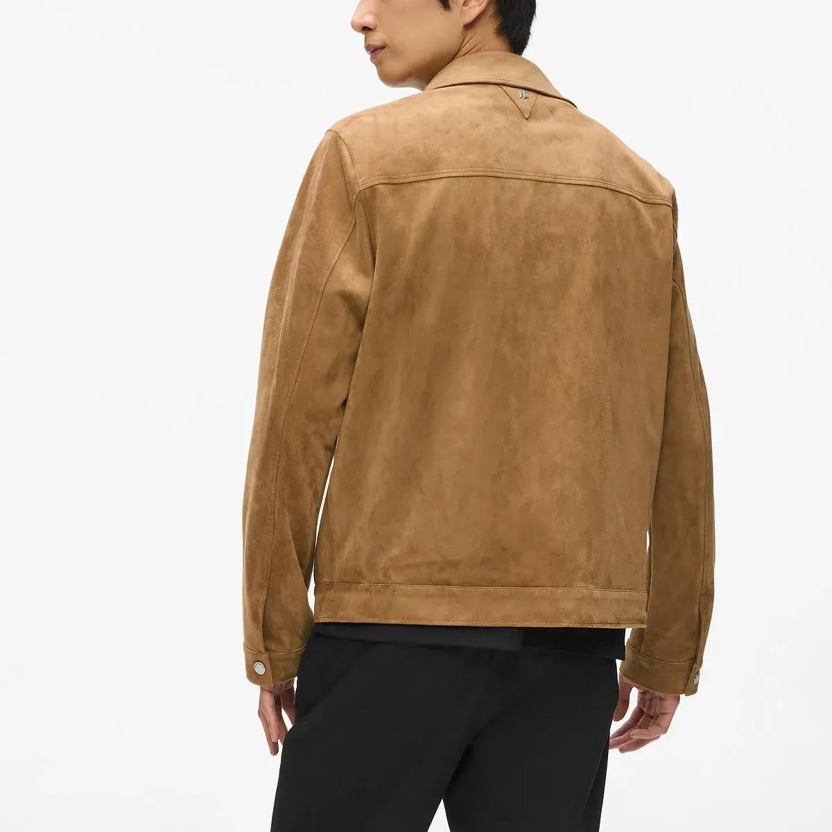 Karl Lagerfeld - Jacke im Trucker-Stil aus Kunstvelours - Größe L - cognacbraun – Bild 3