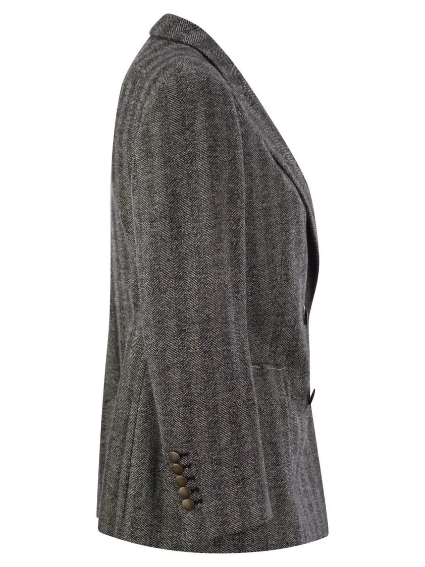 Saulina - Assunta - Double-Breasted Jacket - Größe 46 - grau – Bild 3