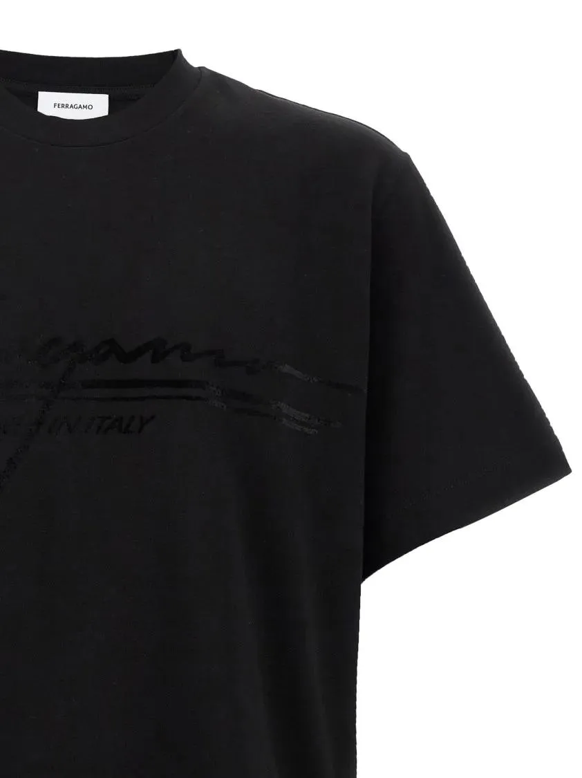 Salvatore Ferragamo - 'Firma' T-Shirt - Größe L - schwarz – Bild 3
