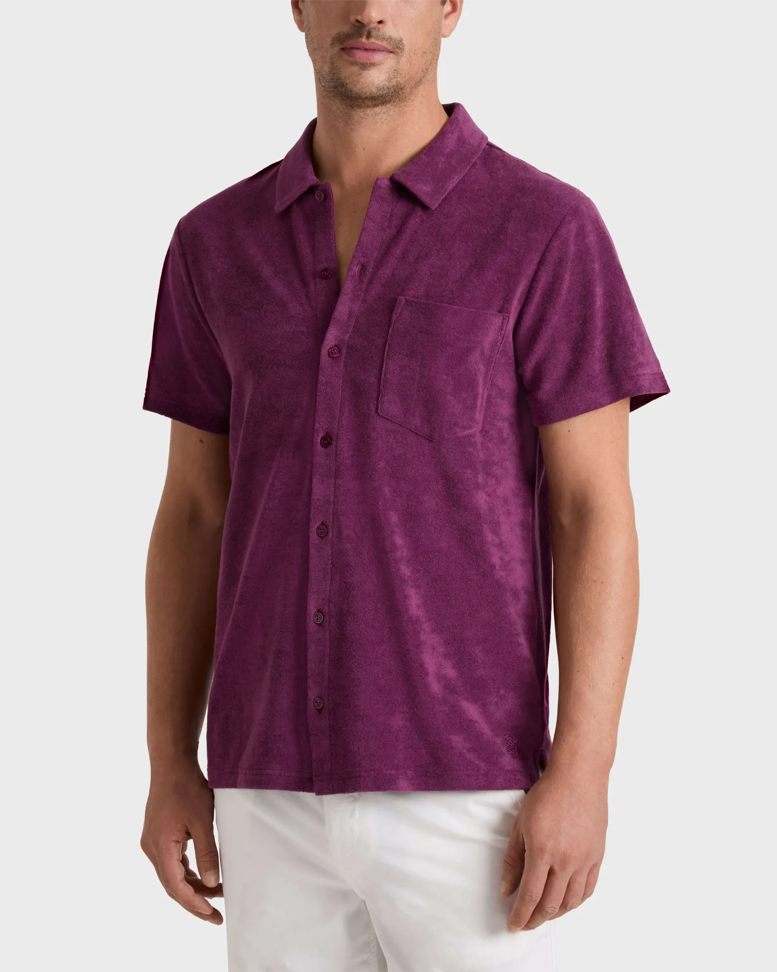 Vilebrequin - Solid Bowling-hemd Aus Frottee Für Herren - Hemd - Charli - Violett - Größe XXXL – Bild 3