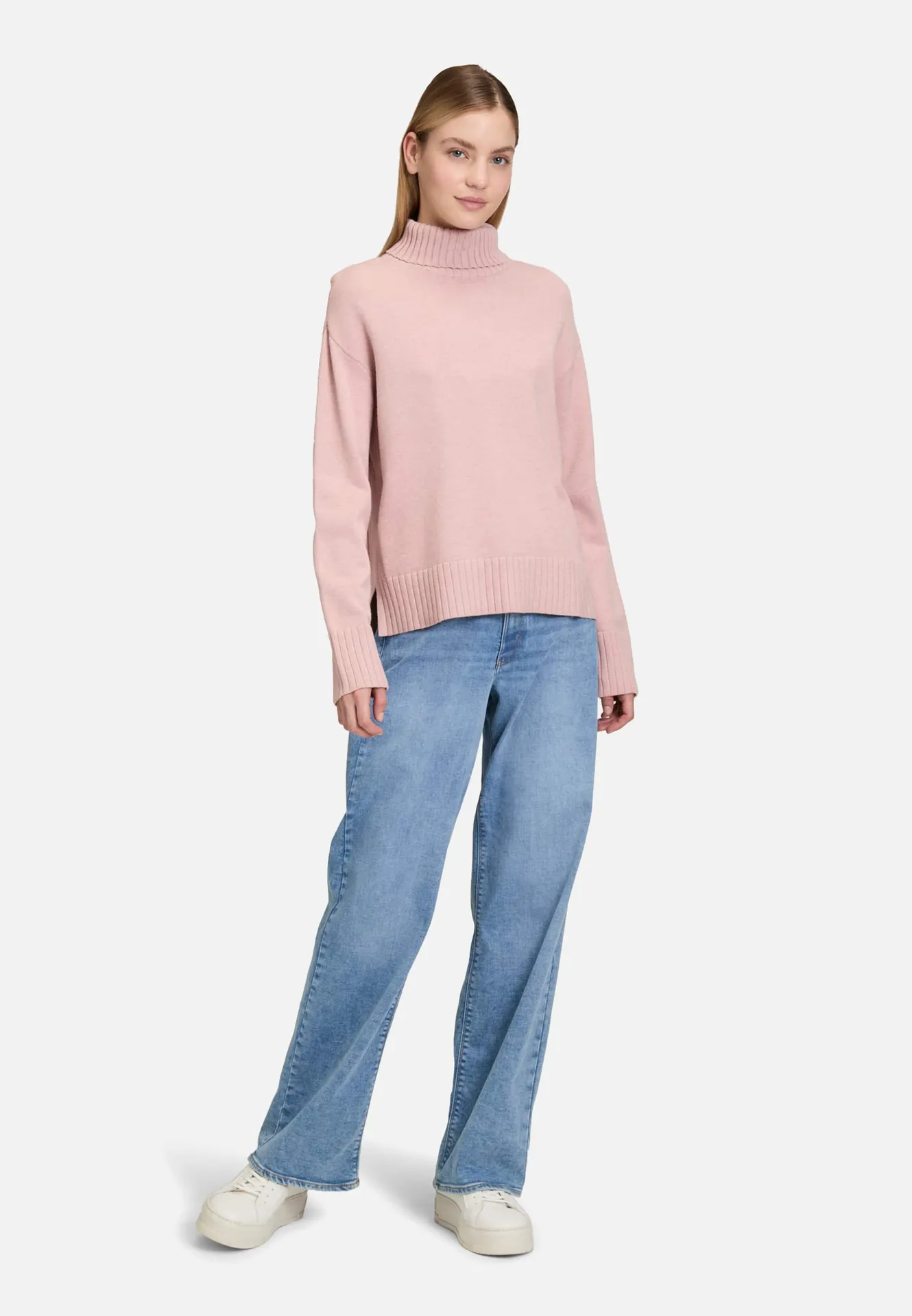 Feinstrickpullover mit hohem Kragen – Bild 2