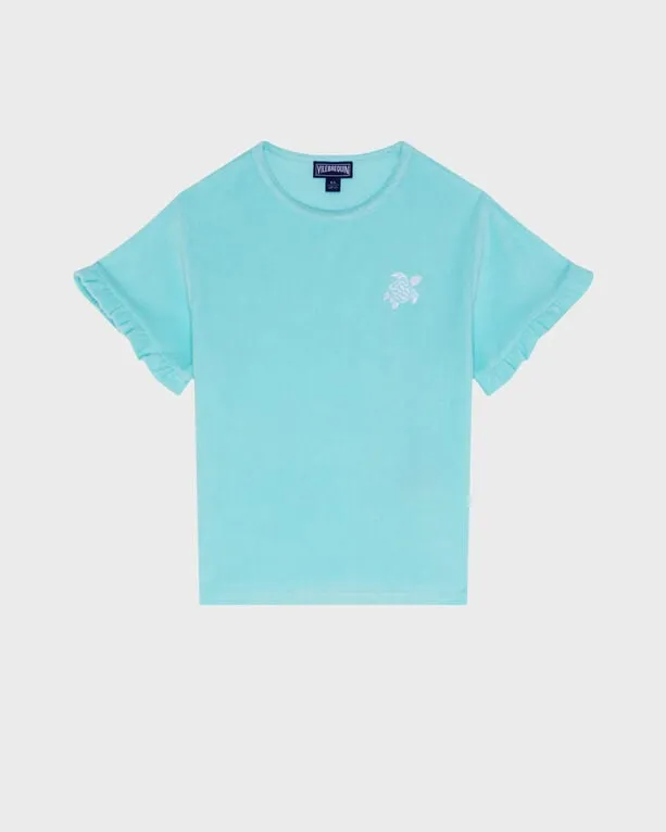Vilebrequin - Besticktes Turtle Frottee-t-shirt Für Mädchen - T-shirt - Gally - Blau - Größe 14 Vilebrequin - Besticktes Turtle Frottee-t-shirt Für Mädchen - T-shirt - Gally - Blau - Größe 14