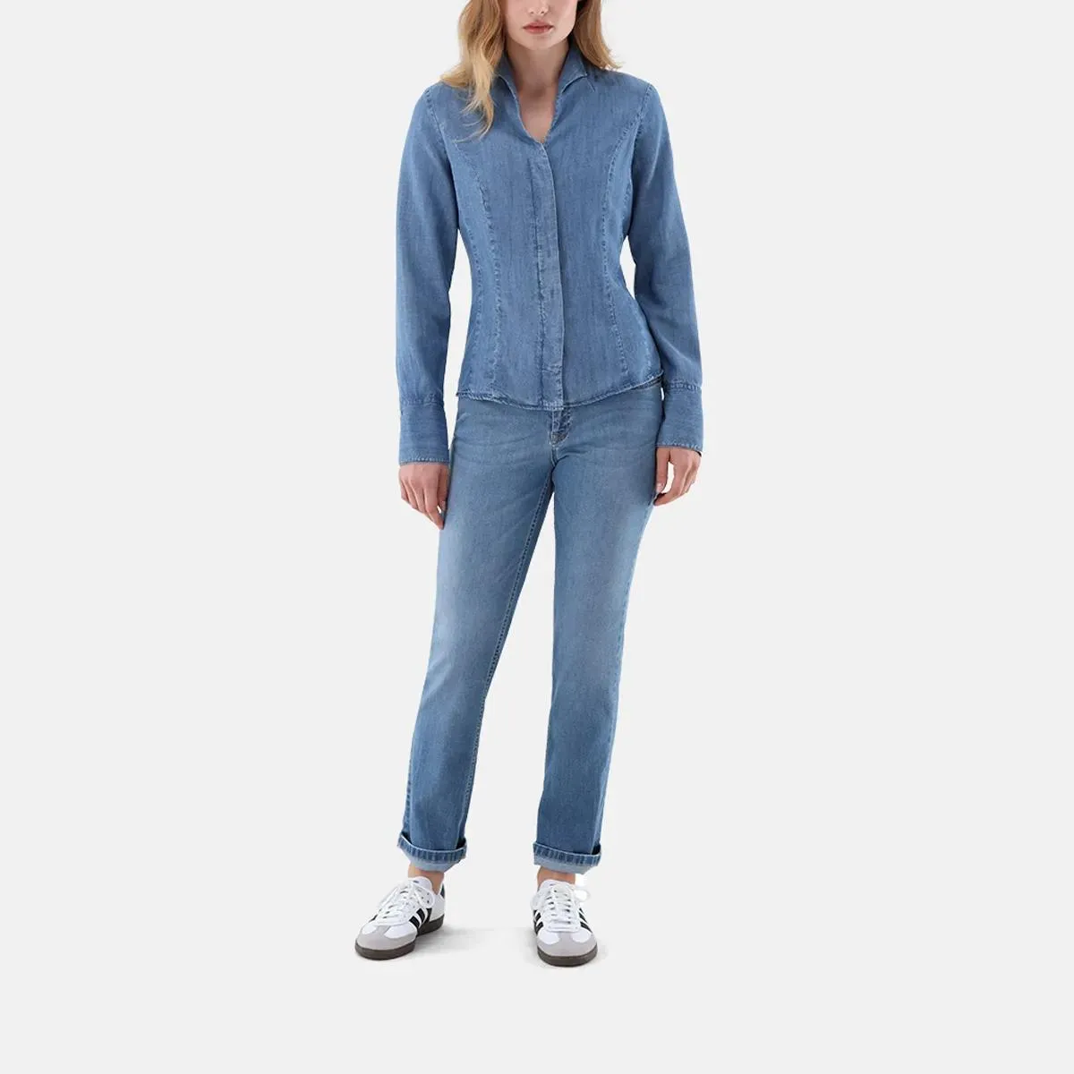 VAN LAACK - Bluse Modern Fit Dessiniert - Größe 36 - blau – Bild 4