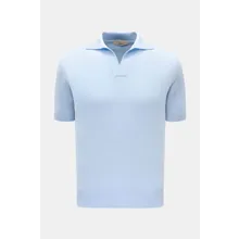 Aurélien - Herren - Merino Kurzarm-Strickpolo hellblau Aurélien - Herren - Merino Kurzarm-Strickpolo hellblau