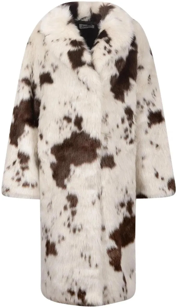 Mc2 Saint Barth - Eco-Friendly Faux Fur Coat With Notched Lapel And - Größe S - braun Mc2 Saint Barth - Eco-Friendly Faux Fur Coat With Notched Lapel And - Größe S - braun