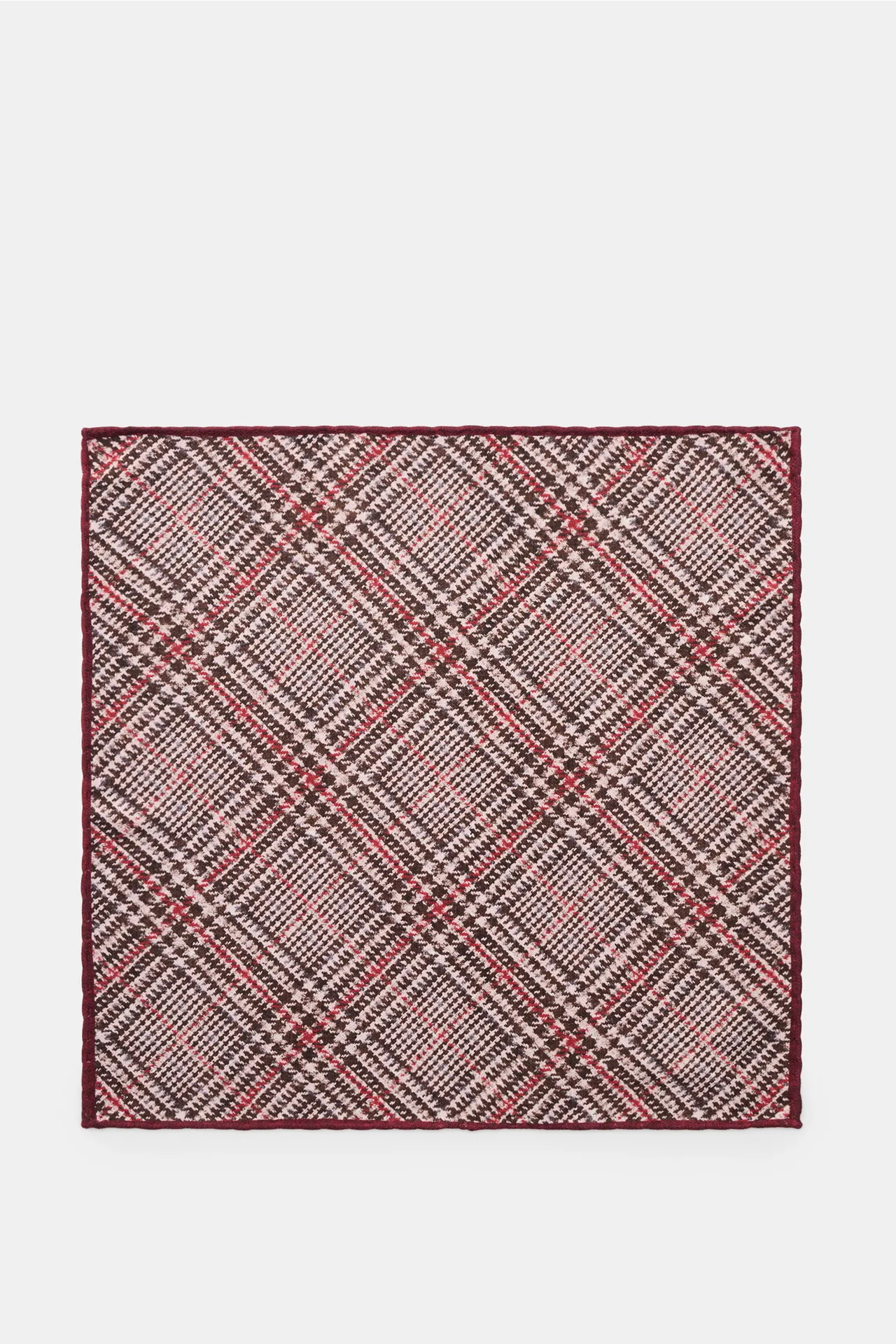 Brunello Cucinelli - Herren - Seiden-Einstecktuch braun/rot/weiß gemustert – Bild 3