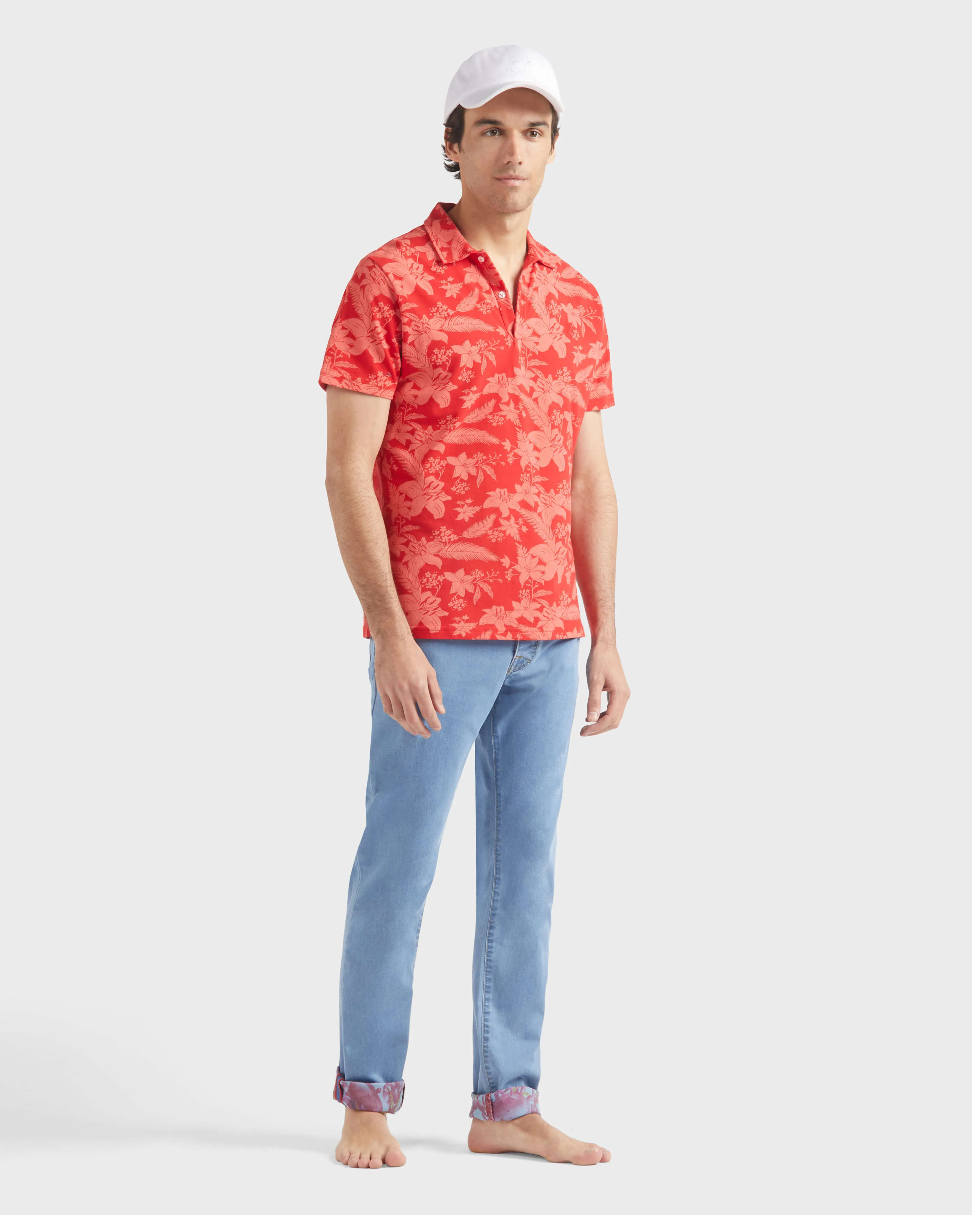 Vilebrequin - Baumwoll-polohemd Mit Lightening Flower-print Für Herren - Polohemd - Moussure - Rot - Größe M – Bild 5