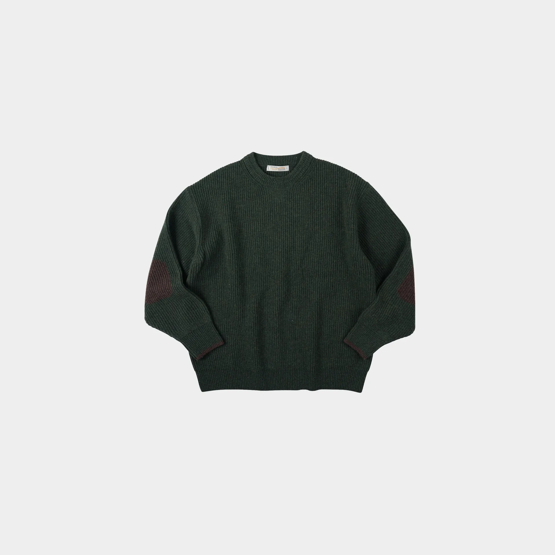 Patch Round Pullover Forest Green Patch Round Pullover Forest Green