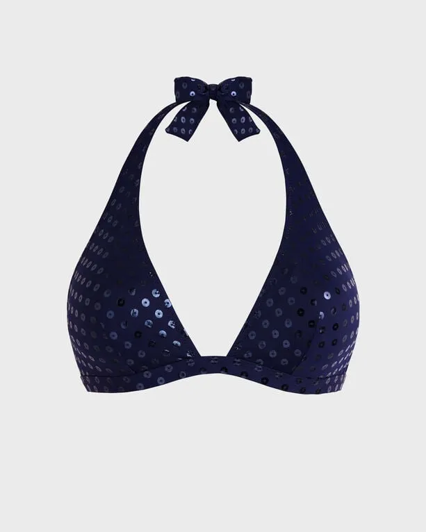Vilebrequin - Relief Sparkling Neckholder-bikinioberteil Für Damen - Bademode - Fleche - Blau - Größe M Vilebrequin - Relief Sparkling Neckholder-bikinioberteil Für Damen - Bademode - Fleche - Blau - Größe M