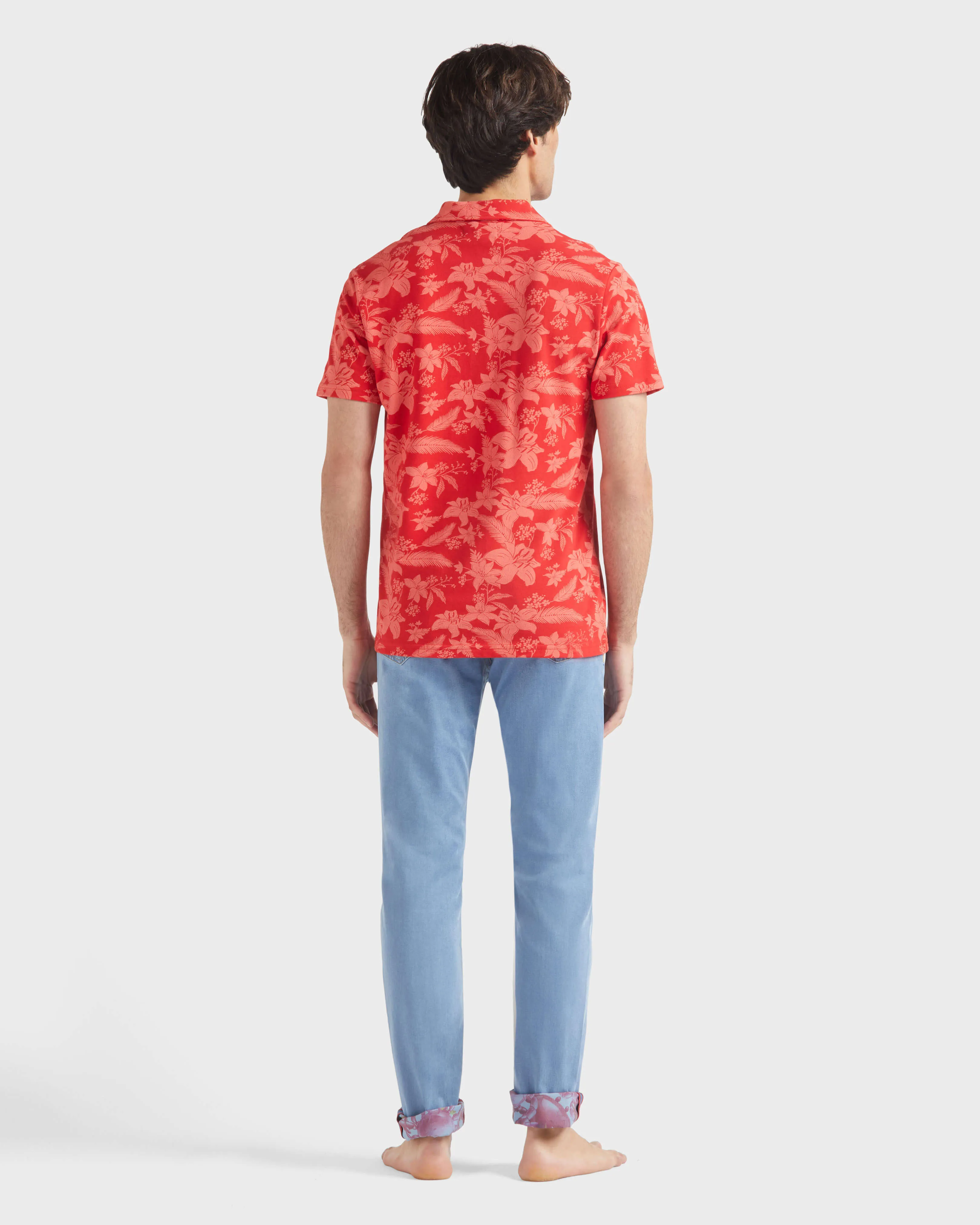 Vilebrequin - Baumwoll-polohemd Mit Lightening Flower-print Für Herren - Polohemd - Moussure - Rot - Größe L – Bild 4
