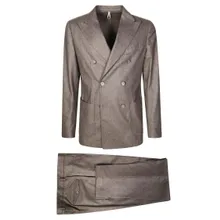 SANTANIELLO - Double-Breasted Cashmere-Wool Blazer With Tailored - Größe 52 - braun SANTANIELLO - Double-Breasted Cashmere-Wool Blazer With Tailored - Größe 52 - braun