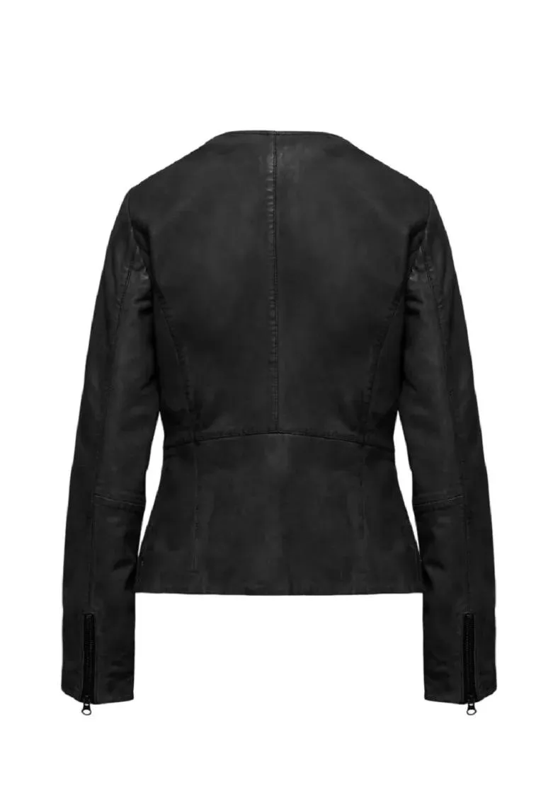 Bomboogie - Black Leather Jacket - Größe 4 - schwarz – Bild 3